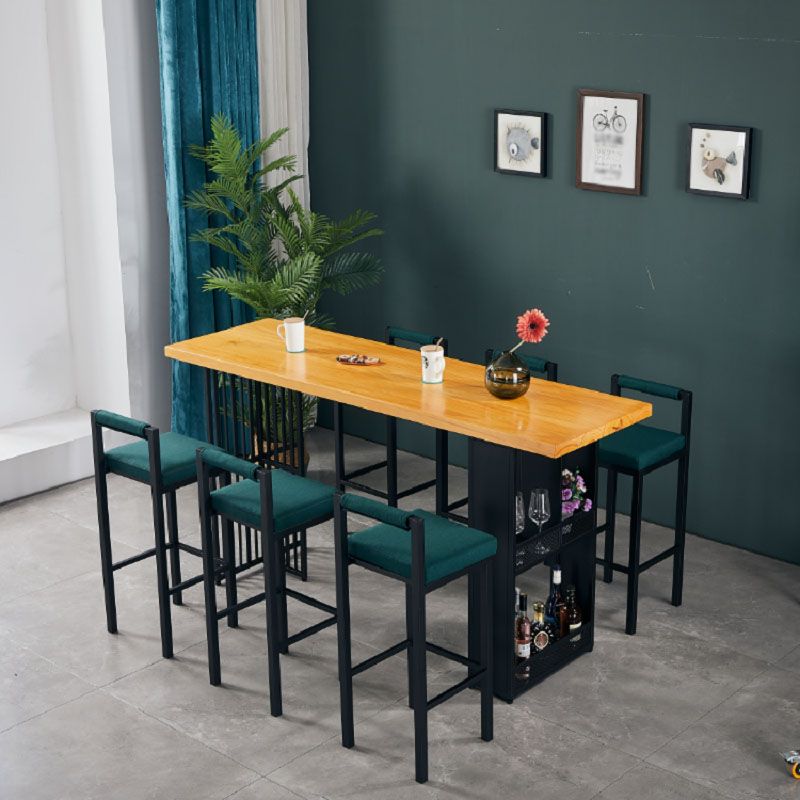 Living Room Solid Wood Bistro Table Rectangle Storage Pub Height Dining Table Clearhalo 'Bar Furniture' 'Bar Tables' 'bar_tables' 'furn' 'furn_bar_tables' 'Furniture' 'furniture_bar_tables' 'Kitchen & Dining Furniture' 1200x1200_fb599f46-fbca-445f-a3e0-24a41f0ab0cd