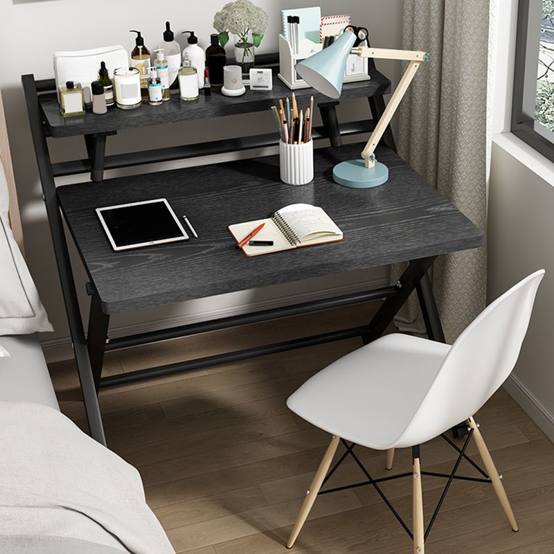 Rectangular Folding Home Writing Desk Trestle Steel Base Office Desk Clearhalo 'furn' 'furn_office_desk' 'Furniture' 'Office Desks' 'Office Furniture' 'office_desk' 1200x1200_fb5a31b4-da86-4b6f-a23c-ba3a45f75a8a