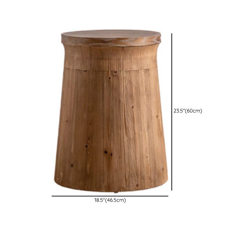 French Country Distressed Wood Sofa Side Accent Table in Brown