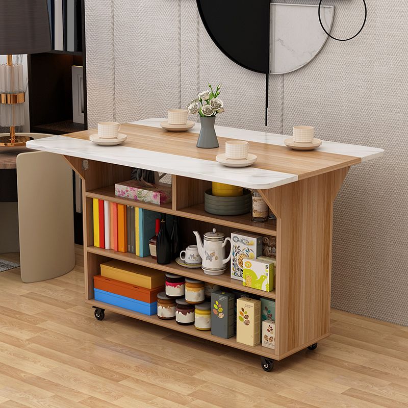 Solid Wood Mid-Century Rectangular Table Wood Top Table with Drop Leaf Clearhalo ' dining_table' 'Dining Tables & Seating' 'Dining Tables' 'furn' 'furn_dining_table' 'Furniture' 'furniture_dining_table' 'Kitchen & Dining Furniture' 'kitchen&dining_furn' 'kitchen' 'kitchen_dining_table' 1200x1200_fb5af45b-cfa1-4ad2-9726-1ce1e6149c89