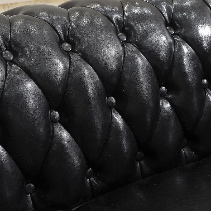 伝統的なリビングルームブラックタフトロールアーム標準座席