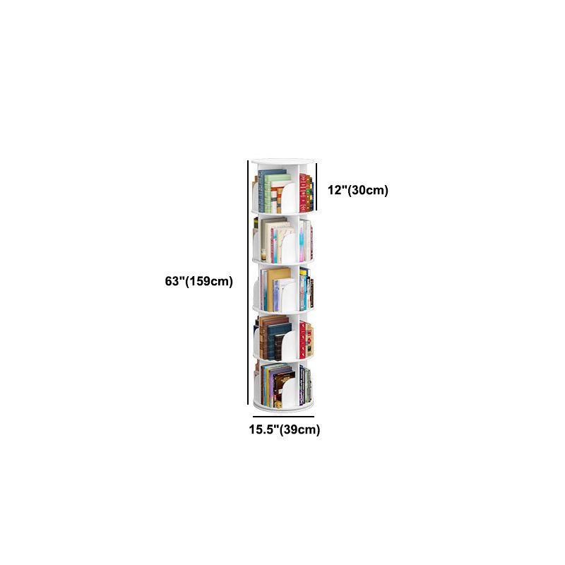 現代の白い本棚コーナー長方形の棚付きのエンジニアリング木製の本棚