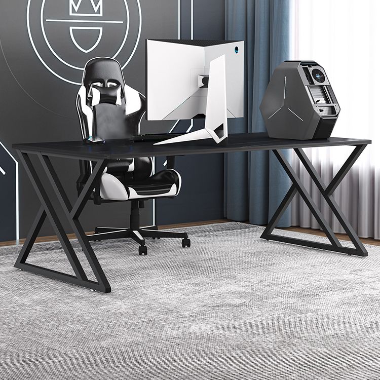 Modern Rectangular Stone Writing Desk Home Office Desk with Metal Legs Clearhalo 'furn' 'furn_office_desk' 'Furniture' 'Office Desks' 'Office Furniture' 'office_desk' 1200x1200_fb5e592f-5fb7-4b74-aa27-8473b13019b6