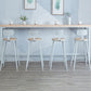 Modern Bar Height Table Solid Wood Top Bistro Bar Table with White Base