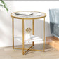 Modern Round Glass Top End Table Cross Legs Sofa Side Table with Shelf Clearhalo 'Coffee & Accent Tables' 'End & Side Tables' 'end_side_tables' 'furn' 'furn_end_side_tables' 'Furniture' 'Living Room Furniture' 1200x1200_fb6038db-56a2-46fe-8fe8-5c0213411942