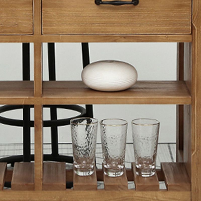 Farmhouse Pine Kitchen Island Cucina rimovibile con cassetto e scaffali