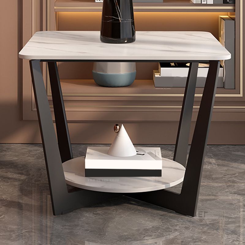 Table de la pizarra de las patas de la pizarra Tabla de extremo cuadrado moderno con almacenamiento