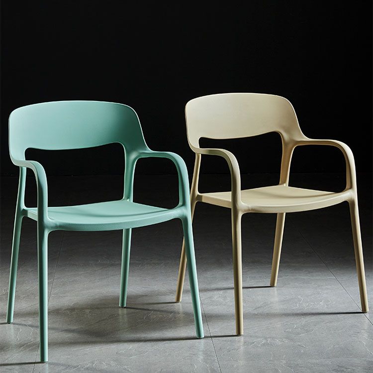 Modern Stackable Chair Dining Arm Open Back Chairs with Plastic Legs for Kitchen Clearhalo 'Dining Chairs' 'Dining Tables & Seating' 'dining_chair' 'furn' 'furn_dining_chair' 'Furniture' 'furniture_dining_chair' 'Kitchen & Dining Furniture' 1200x1200_fb636f99-488c-4fc1-a990-0ddefb700bb2