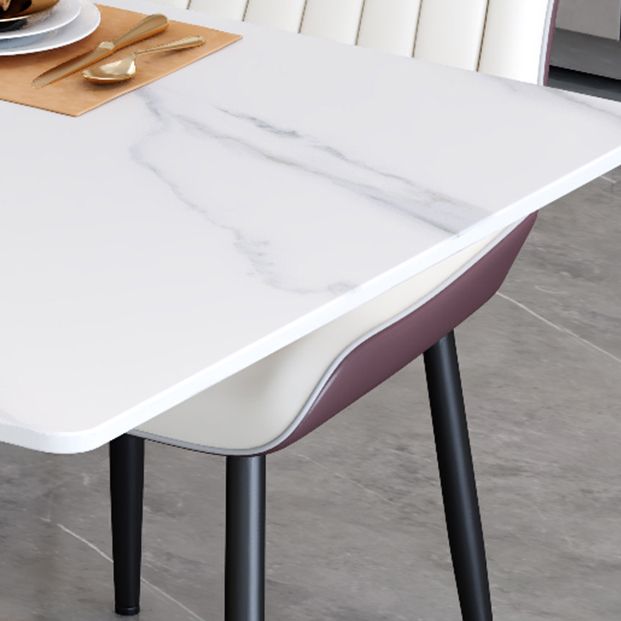 Nordic 1/5 Pieces Dining Set Rectangle Stone Dining Table for Dining Room Kitchen Clearhalo 'Dining Room Sets' 'Dining Tables & Seating' 'dining_room_set' 'furn' 'furn_dining_room_set' 'Furniture' 'Kitchen & Dining Furniture' 1200x1200_fb63c753-6039-4e66-9691-d0a48eaaec4f