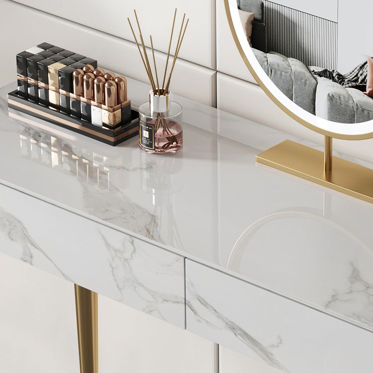 Tabouret de coiffeuse de maquillage de vanité luxueuse avec 2 tiroirs