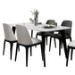 Mesa de comedor de tono blanco de mármol Simplicidad de 4 patas para comedor para comedor