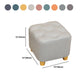 Modern Square Standard Stain Resistant Line Leather Pouf for Living Room