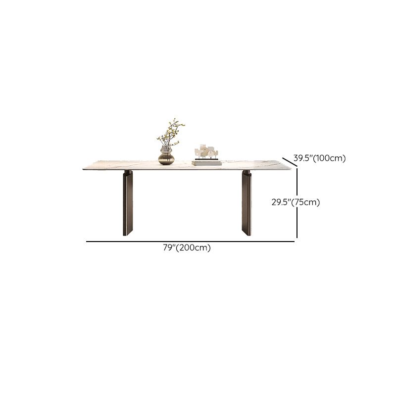 Mesa de comedor de lujo tradicional mesa de doble pedestal con base de acero