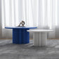 Contemporary Cocktail Table Solid Wood Round Pedestal Single Coffee Table