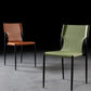Minimalistisch ontwerp Leather Dining Side stoel ARM -Less vaste achterstoelen