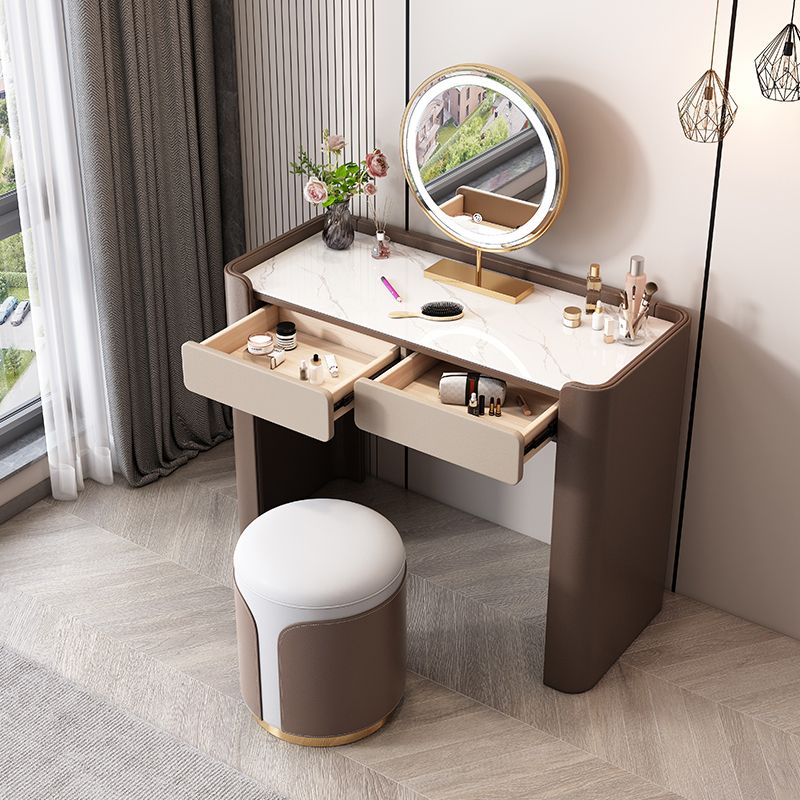 29.53 "H Holz/Stein Waschtischstool Set 2/5 Schubladen Kommode in Braun