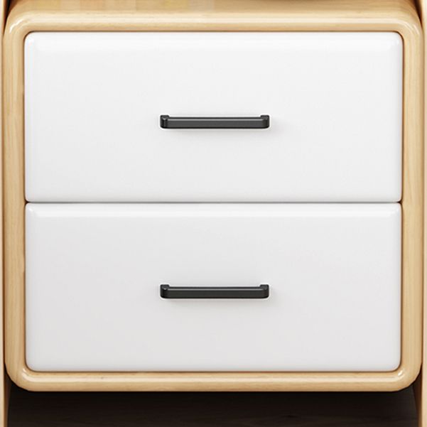 Ladder Bookcase Contemporary Wooden 2 Shelves Bookshelf with Drawers