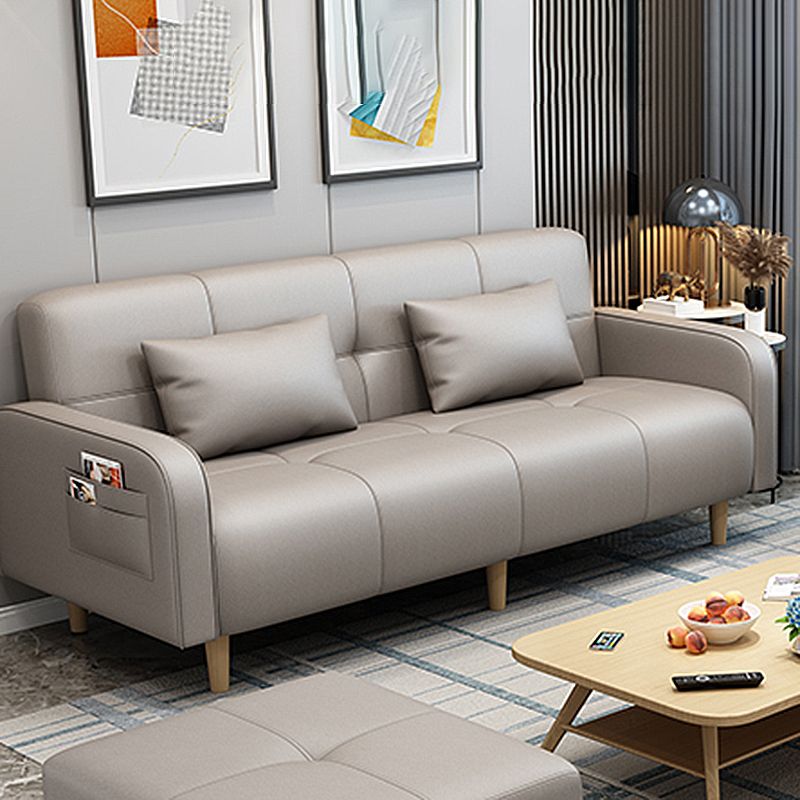Modern Square Arm Standard Sofa Bed Dual Purpose Sofa with Bolster Pillows for Living Room Clearhalo 'furn' 'furn_sofas' 'Furniture' 'furniture_sofas' 'kitchen' 'kitchen_sofas' 'Living Room Furniture' 'Sofa' 'sofas' 1200x1200_fb68ec53-ff20-449b-bc8b-c43332b6eb58