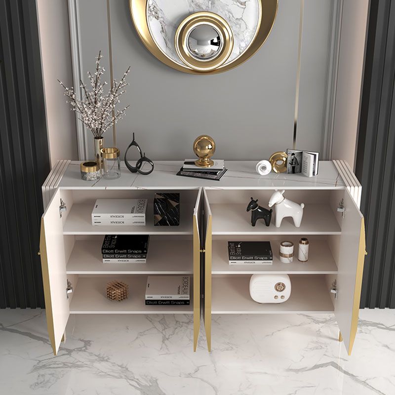 Sideboard a buffet in legno moderno ingegnerizzato 35,4 "Sideboard alta con gambe in acciaio inossidabile