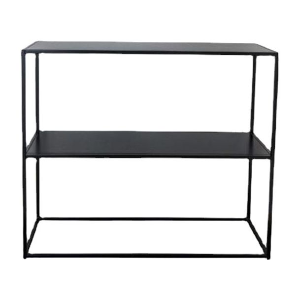 Tavolo da divano di divano console di ferro contemporaneo Tavolino console rettangolare con scaffale per la sala