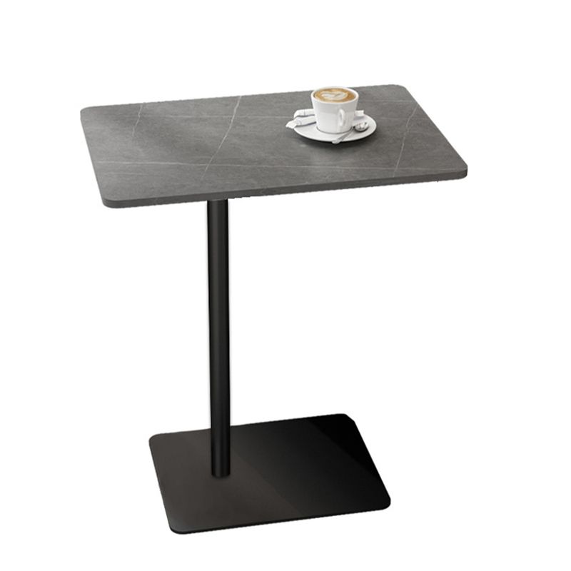 モダンスレートトップサイドテーブル長方形の金属Cサイドテーブル