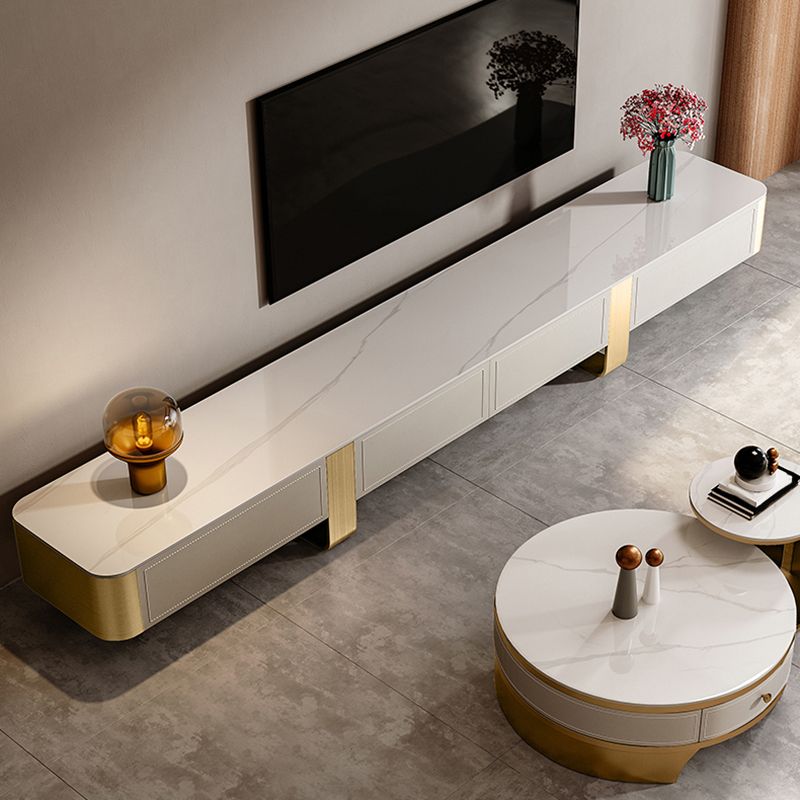 Stone TV Stand Console Glam 4 Drawers Media Console with Metal Legs Clearhalo 'furn' 'furn_tv_stands_entertainment_centers' 'Furniture' 'Living Room Furniture' 'TV Stands & Entertainment Centers' 'TV Stands & Media Storage Furniture' 'tv_stands_entertainment_centers' 1200x1200_fb704ceb-a4d9-4121-af21-87222b791432
