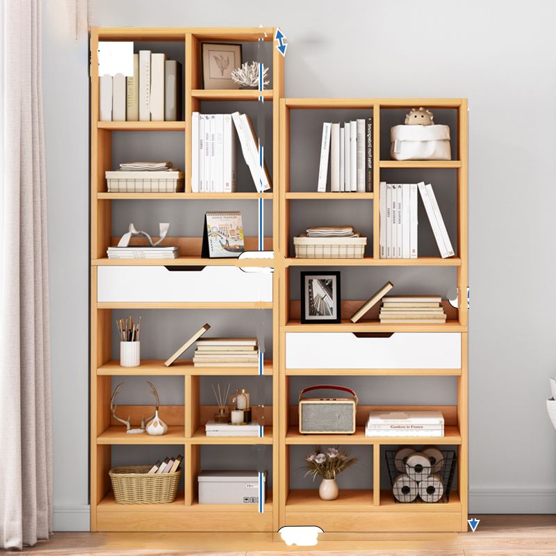 Manufactured Wood Standard Bookshelf Vertical Open Bookcase with Drawer Clearhalo 'Bookcases' 'furn' 'furn_bookcases' 'Furniture' 'furniture_bookcases' 'Office Furniture' 1200x1200_fb707374-62a2-4426-9cec-12d3fae9c758
