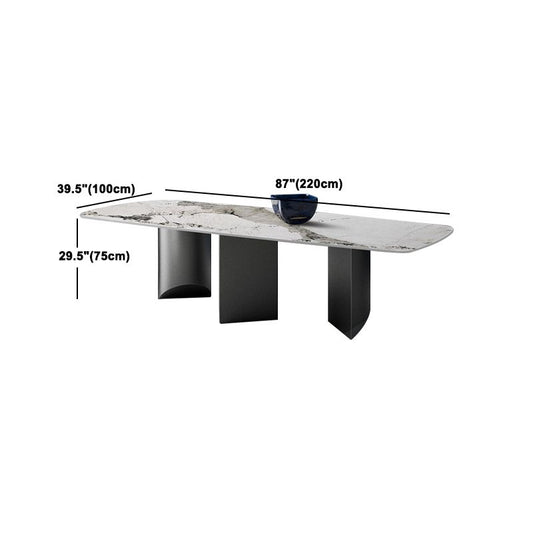 Modern Style Sintered Stone Table Rectangle Dining Table for Kitchen Clearhalo 'Dining Tables & Seating' 'Dining Tables' 'dining_table' 'furn' 'furn_dining_table' 'Furniture' 'Kitchen & Dining Furniture' 1200x1200_fb718b10-2a9f-4260-ad24-2d0227358ac9