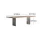 Rectangle Dining Room Table Industrial Kitchen Desk with Double Pedestal Clearhalo 'Dining Tables & Seating' 'Dining Tables' 'dining_table' 'furn' 'furn_dining_table' 'Furniture' 'Kitchen & Dining Furniture' 1200x1200_fb73ce2c-8c7a-40ac-8da5-ae522f50333c
