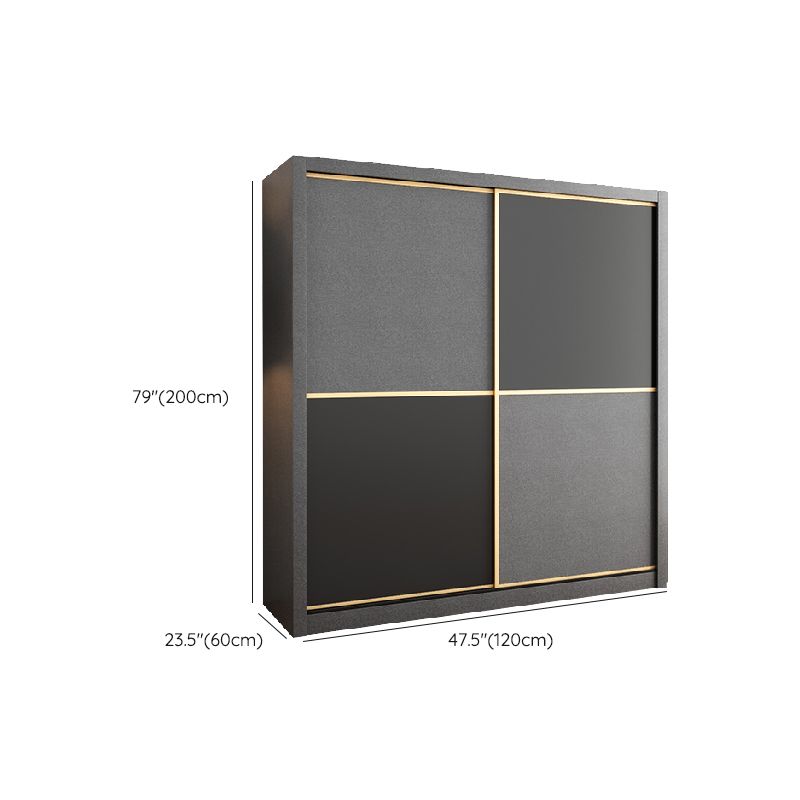 Armoire gris en bois fabriquée avec des vêtements armoire moderne avec des portes coulissantes