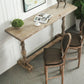 Industrial Rectangle Wooden Bar Table Set 1/2/3/4 Pieces Counter Table with High Stools