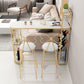 Glam Style Cocktail Bar Table 42-inch Height Metal Base Bar Height Storage Table Clearhalo 'Bar Furniture' 'Bar Tables' 'bar_tables' 'furn' 'furn_bar_tables' 'Furniture' 'furniture_bar_tables' 'Kitchen & Dining Furniture' 'kitchen&dining_furn' 'kitchen' 1200x1200_fb787d60-d1a7-40a7-8722-268e45f34226
