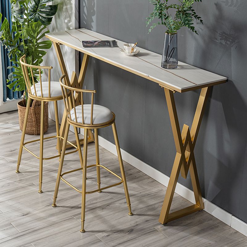 Glam 1/2/3 Pieces Sintered Stone Bar Table Set Rectangular Counter Set for Home Use Clearhalo 'Bar Furniture' 'furn' 'furn_home_bar_bar_sets' 'Furniture' 'Home Bars & Bar Sets' 'home_bar_bar_sets' 'Kitchen & Dining Furniture' 1200x1200_fb79400f-c381-435c-a80b-e00de5782581