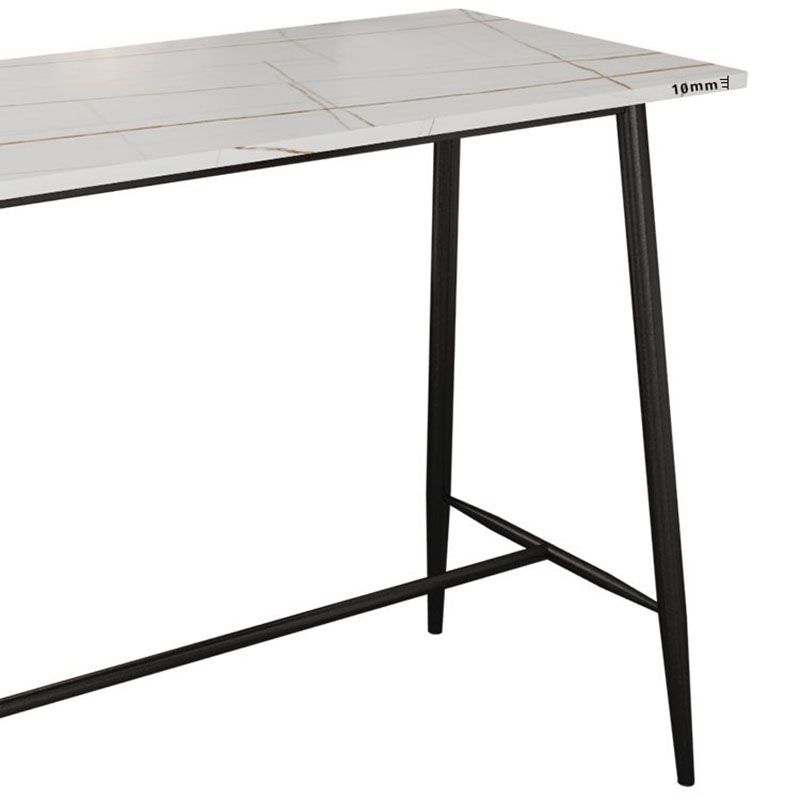 Industrial Black Metal Bar Table Faux Marble Rectangle Top Bistro Table - 47" x 23" x 41" Clearhalo 'Bar Furniture' 'Bar Tables' 'bar_tables' 'furn' 'furn_bar_tables' 'Furniture' 'furniture_bar_tables' 'Kitchen & Dining Furniture' 'kitchen&dining_furn' 'kitchen' 1200x1200_fb7946d2-ab22-4eb4-9076-f40d63b59b20