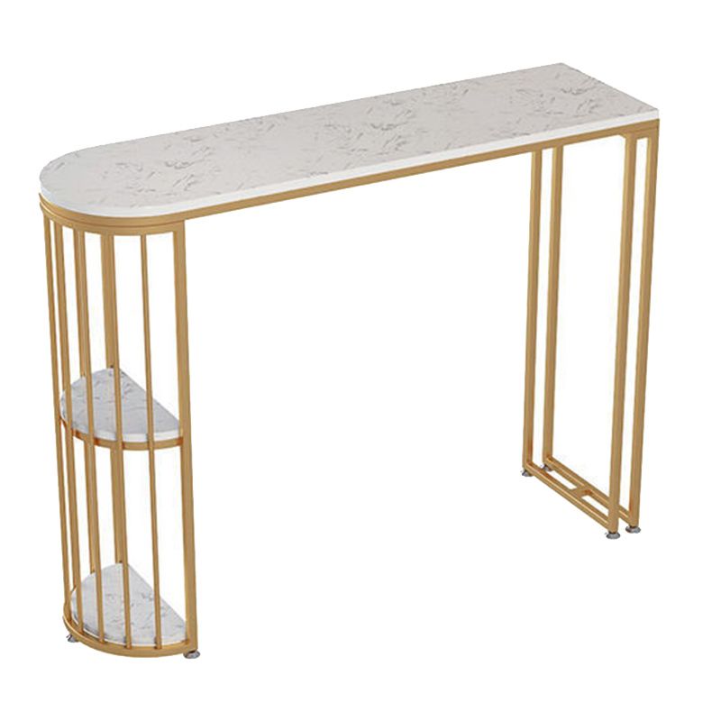 Faux Marble Bistro Bar Table Rectangle Metal Base Bar Table for Living Room Clearhalo 'Bar Furniture' 'Bar Tables' 'bar_tables' 'furn' 'furn_bar_tables' 'Furniture' 'Kitchen & Dining Furniture' 1200x1200_fb79834f-34f8-4dd1-be05-c7ade6e25ddb
