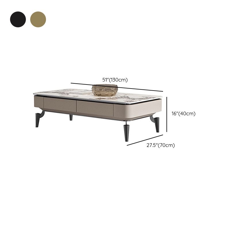 4 Legs Cocktail Table Modern Rectangle Single Coffee Table with 4 Drawers Clearhalo 'Coffee & Accent Tables' 'Coffee Tables' 'coffee_tables' 'furn' 'furn_coffee_tables' 'Furniture' 'Living Room Furniture' 1200x1200_fb79ea1a-df2b-4db3-b468-4c99b2a58cc6