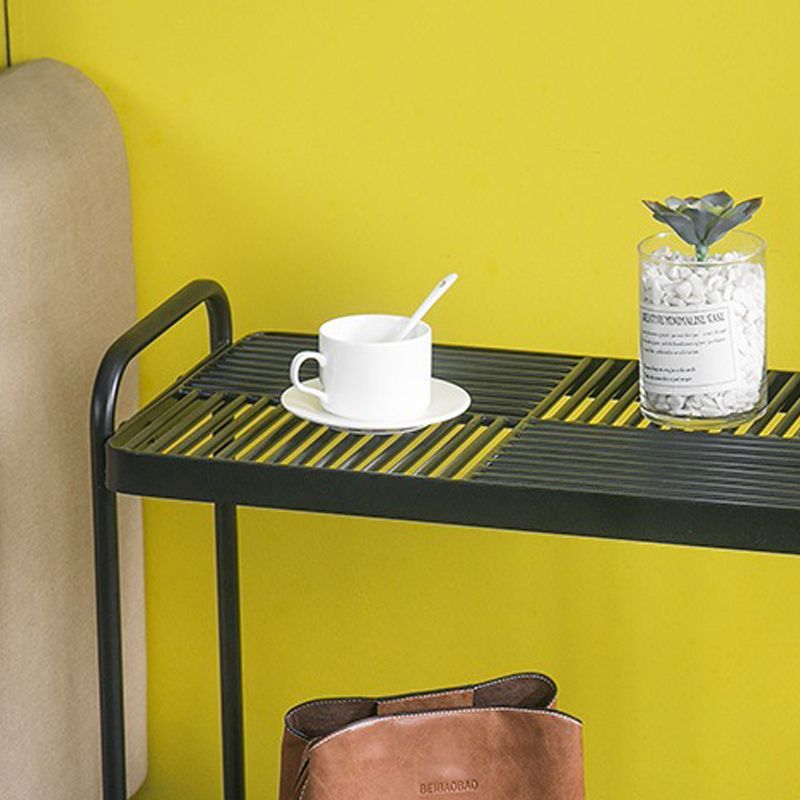 4 Beine rechteckige Seiten Tabelle 19,68 Zoll breiter Endtisch mit 2 Regalen