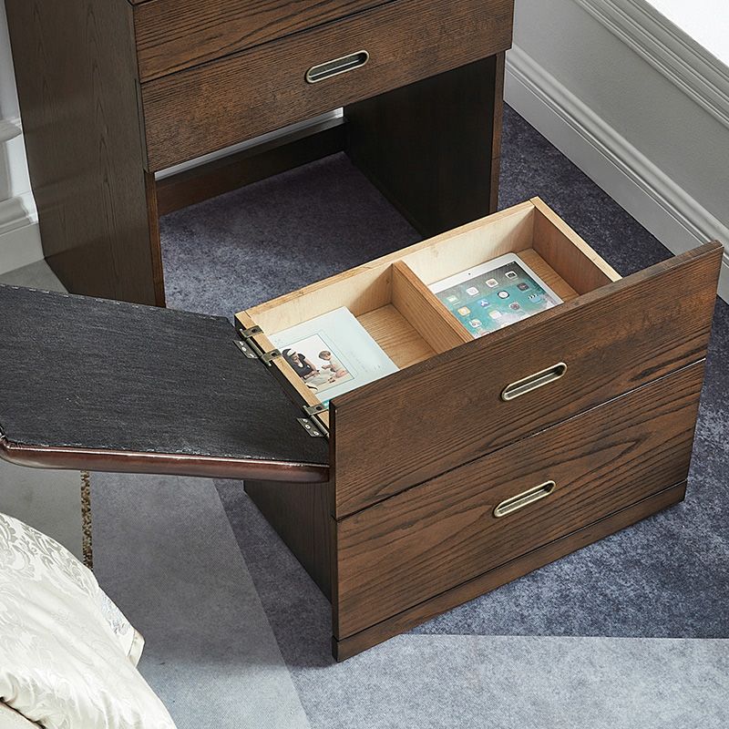 Traditions With Drawer Oak Mirror With Stool Vanity Dressing Table Clearhalo 'Bedroom Furniture' 'furn' 'furn_makeup_vanities' 'Furniture' 'Makeup Vanities' 'makeup_vanities' 1200x1200_fb7d69ee-bc81-4c35-b9d7-4a56d9d4d270