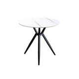 Modern Style Round Dining Table Sintered Stone Table with Metal Base for Home Use Clearhalo ' dining_table' 'Dining Tables & Seating' 'Dining Tables' 'furn' 'furn_dining_table' 'Furniture' 'furniture_dining_table' 'Kitchen & Dining Furniture' 'kitchen&dining_furn' 'kitchen' 'kitchen_dining_table' 1200x1200_fb7f0373-525b-4a14-858f-66f3801ff688