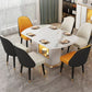 Glam 1/4/7/9 Pieces Scalable Dinette Set with Sintered Stone Top Round Dining Table Set Clearhalo 'Dining Room Sets' 'Dining Tables & Seating' 'dining_room_set' 'furn' 'furn_dining_room_set' 'Furniture' 'furniture_dining_room_set' 'Kitchen & Dining Furniture' 1200x1200_fb801a4d-ea15-49e8-bf3f-28ad5f7fa4e7