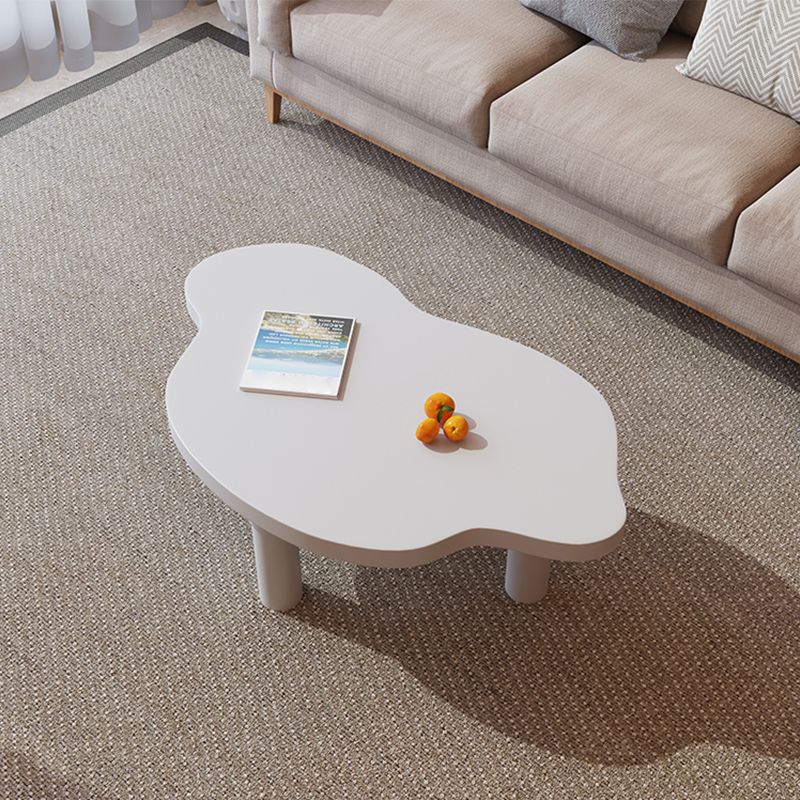 Geometric White Wood Coffee Table 3 Legs Base 1 Single Cocktail Table Clearhalo 'Coffee & Accent Tables' 'Coffee Tables' 'coffee_tables' 'furn' 'furn_coffee_tables' 'Furniture' 'furniture_coffee_tables' 'Living Room Furniture' 1200x1200_fb8074df-d395-4a27-93af-5e646f1b7664