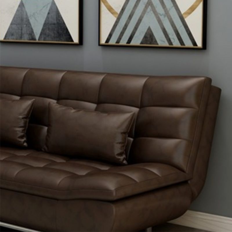 34.64 "H zeitgenössische Kunstleder -Leder -Keks zurück Armless Cabrio Sleeper Sofa