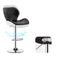 Scandinavian Metal Barstool Faux Leather Adjustable Counter Stool for Home