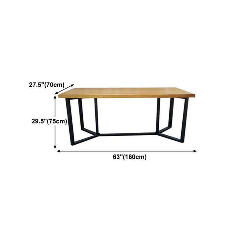 Industrial Rectangle Dining Table Solid Wood Trestle Base Dining Table Clearhalo ' dining_table' 'Dining Tables & Seating' 'Dining Tables' 'furn' 'furn_dining_table' 'Furniture' 'furniture_dining_table' 'Kitchen & Dining Furniture' 'kitchen&dining_furn' 'kitchen' 'kitchen_dining_table' 1200x1200_fb8333e1-2432-461d-ab6e-4dc040fbd085