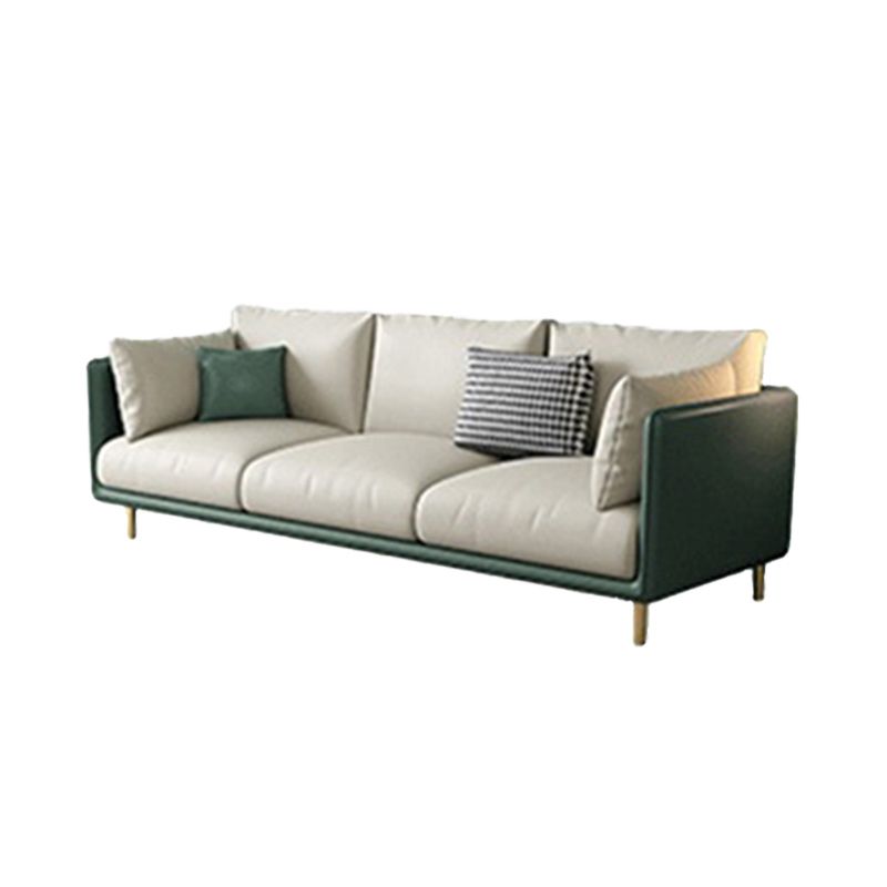 Green and White Stain Resistant Settee Sofa Leather Square Arm Loveseat Clearhalo 'furn' 'furn_sofas' 'Furniture' 'furniture_sofas' 'kitchen' 'kitchen_sofas' 'Living Room Furniture' 'Sofa' 'sofas' 1200x1200_fb83cfd4-200b-463e-8d1d-4a5de89f98a1