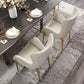 Glam Metal Dining Room Chairs Faux Leather Dining Arm Chair for Restaurant Use