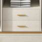 Manufactured Wood White Wardrobe Modern Cabinet with Sliding Doors