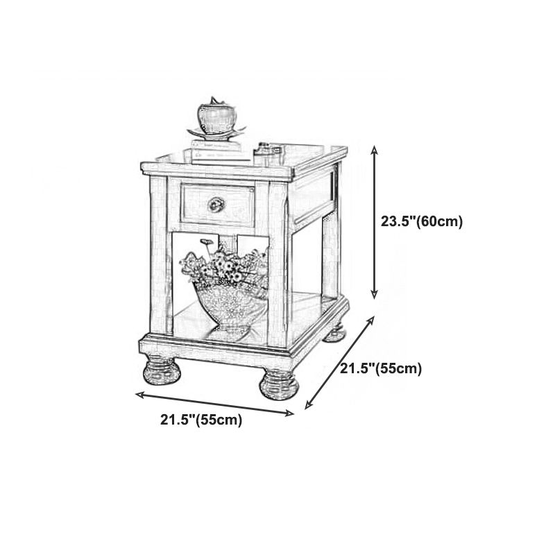 Farmhouse Brown Wood End Table, 2-Tier Side Table with Storage Clearhalo 'Coffee & Accent Tables' 'End & Side Tables' 'end_side_table' 'end_side_tables' 'furn' 'furn_end_side_tables' 'Furniture' 'furniture_end_side_table' 'Living Room Furniture' 1200x1200_fb850443-3ea8-4336-a3ab-e3a619e05822