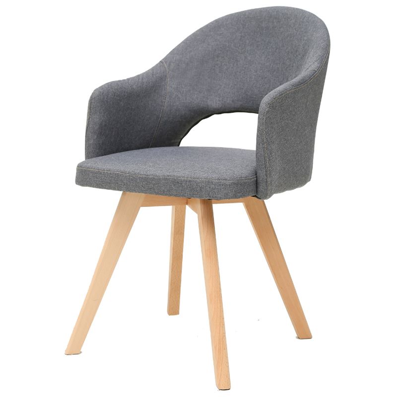 Contemporary Upholstered Study Room Arm Chair Matte Finish Open Dining Chair Clearhalo ' kitchen&dining_furn' 'Dining Chairs' 'Dining Tables & Seating' 'dining_chair' 'furn' 'furn_dining_chair' 'Furniture' 'furniture_dining_chair' 'Kitchen & Dining Furniture' 'kitchen' 1200x1200_fb87aa68-5238-4109-b821-deffd7accedd