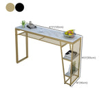 Contemporary Style Rectangle Bar Table Faux Marble Bistro Bar Desk with Storage Clearhalo 'Bar Furniture' 'Bar Tables' 'bar_tables' 'furn' 'furn_bar_tables' 'Furniture' 'Kitchen & Dining Furniture' 1200x1200_fb87dfa4-0489-470c-ac37-ef0c87d270b8